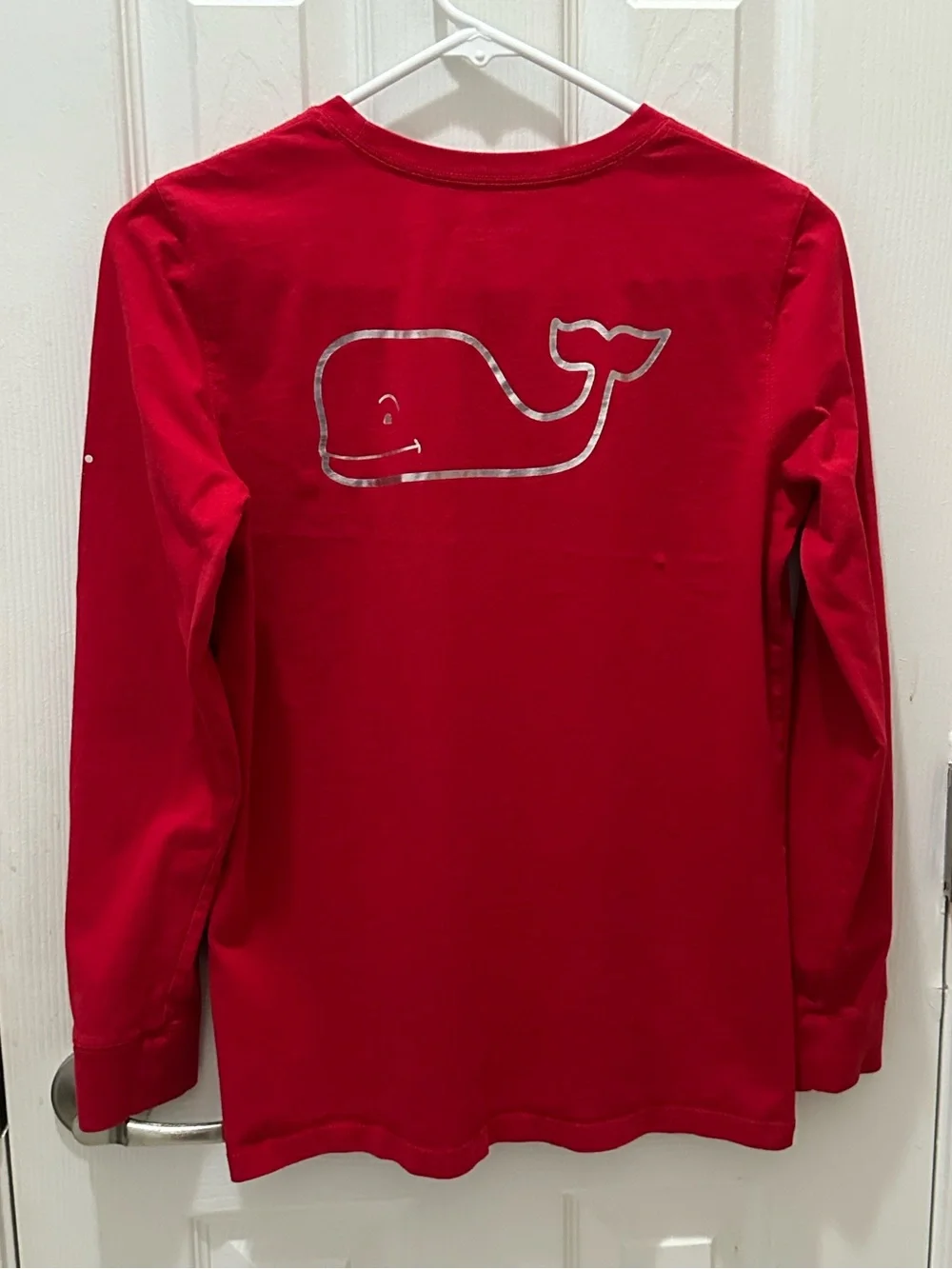 Vineyard Vines kids Vintage Whale Long-Sleeve Pocket Tee size XL Red